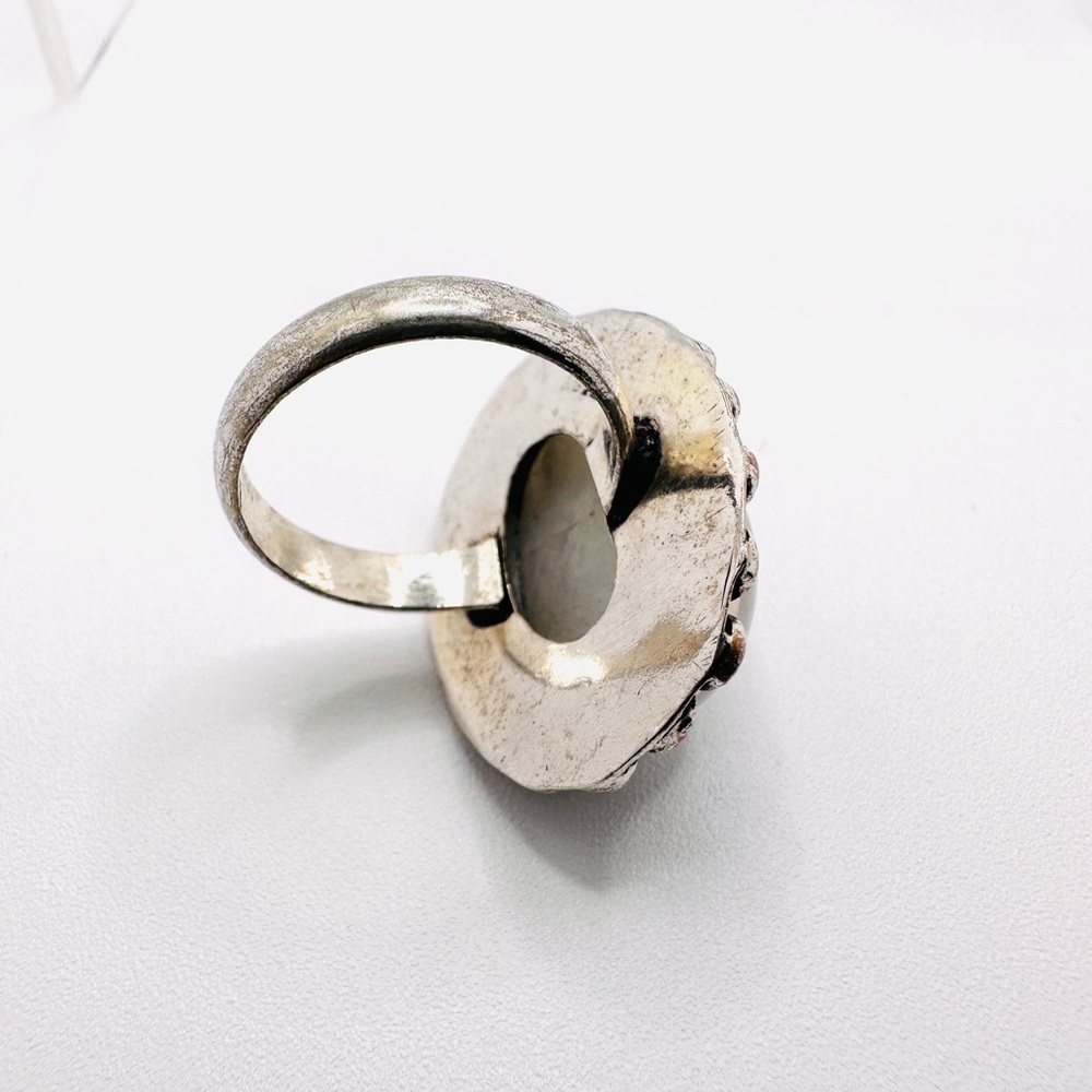 Statement Rainbow Moonstone Sterling Silver Ring - image 7